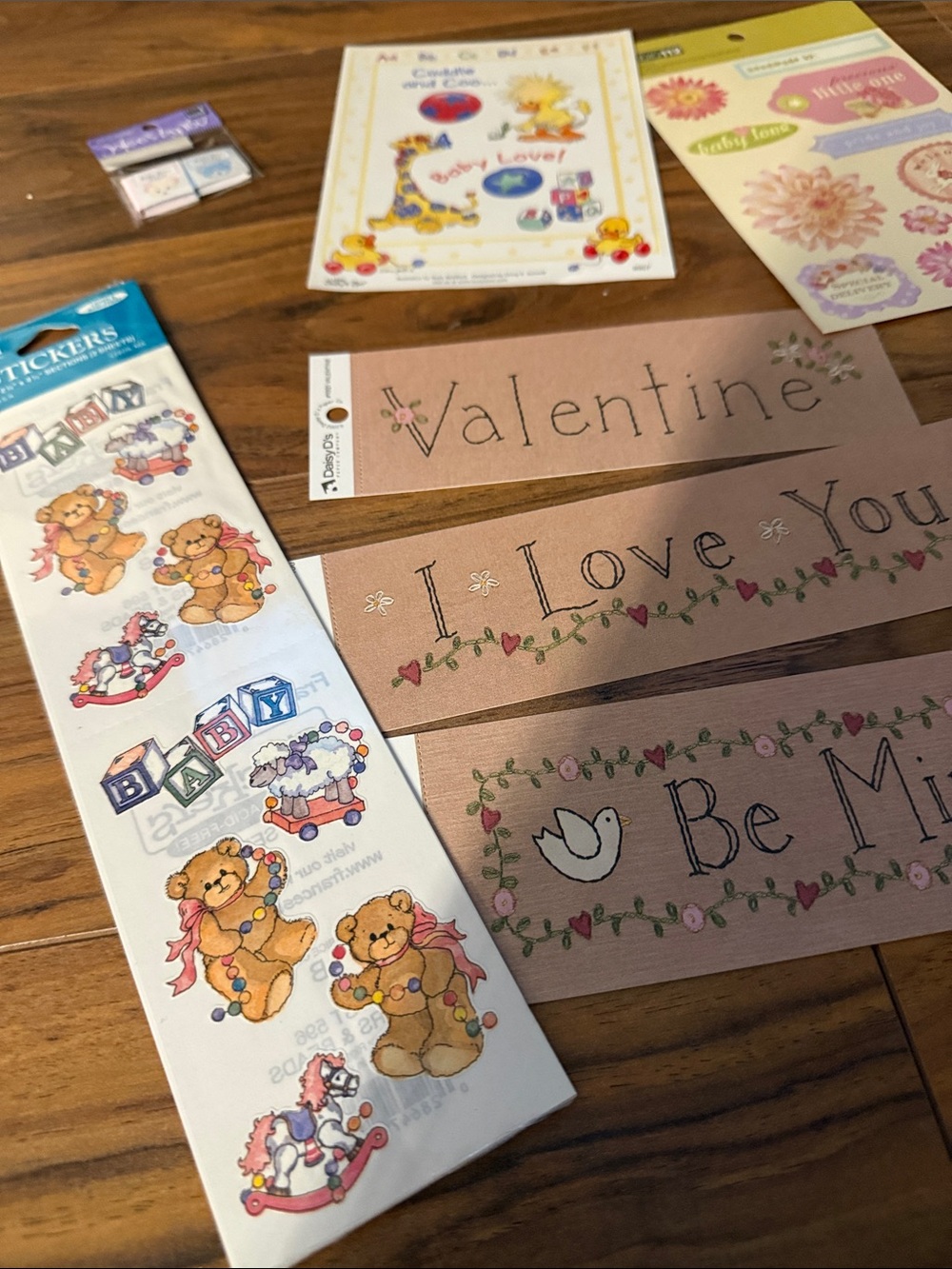 VTG Decorative Stickers - Pink, Brown, Cream Floral & baby girl Valentine Set - Picture 9 of 9